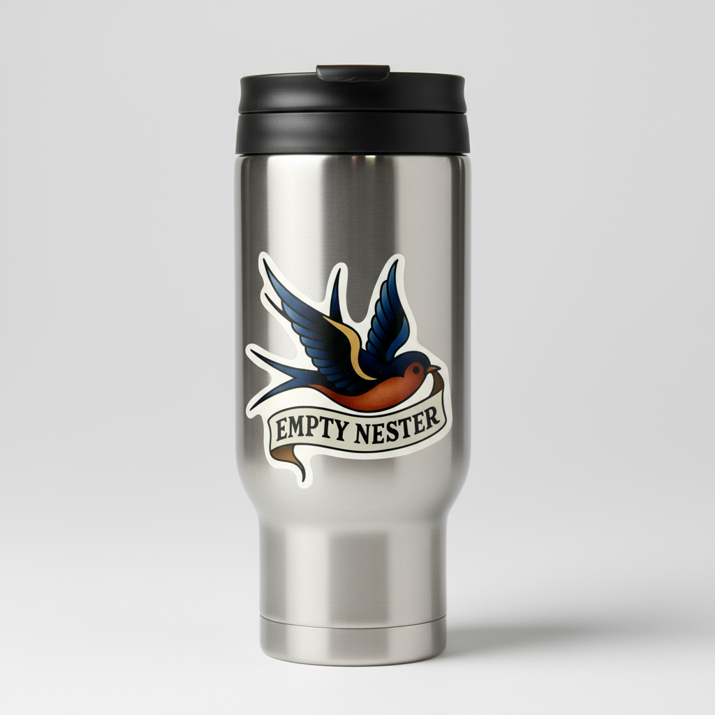 Empty Nester Sticker on Thermos