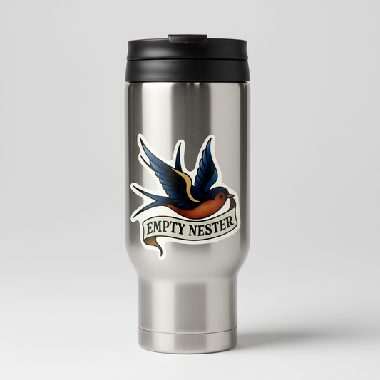 Empty Nester Sticker on Thermos