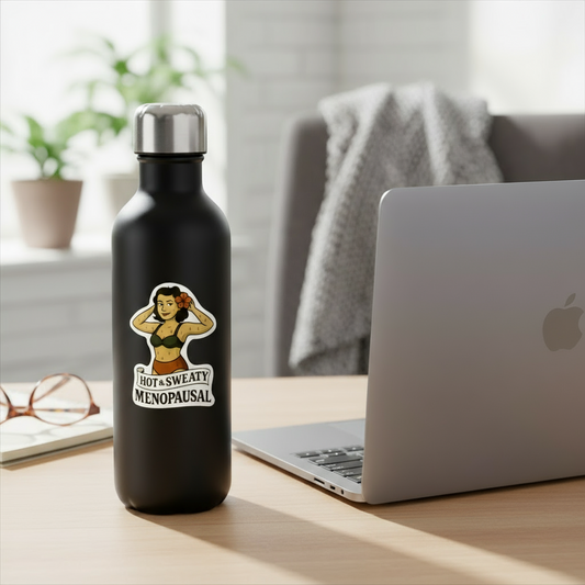 Hot & Sweaty Sticker on a Water Bottle