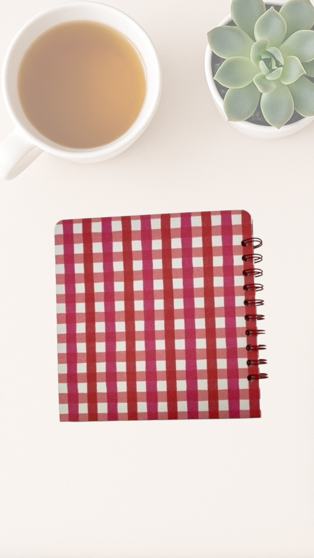 Red and white checkered back cover spiral notebook