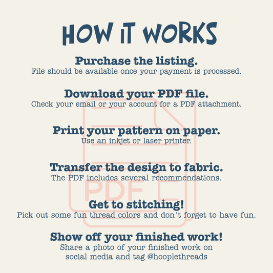 Tits Up Embroidery Pattern (Digital PDF Download)