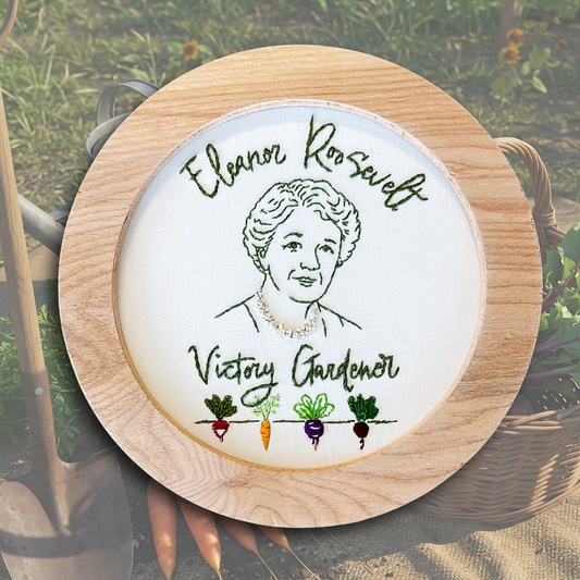 Eleanor Roosevelt Victory Gardner Free Embroidery Pattern