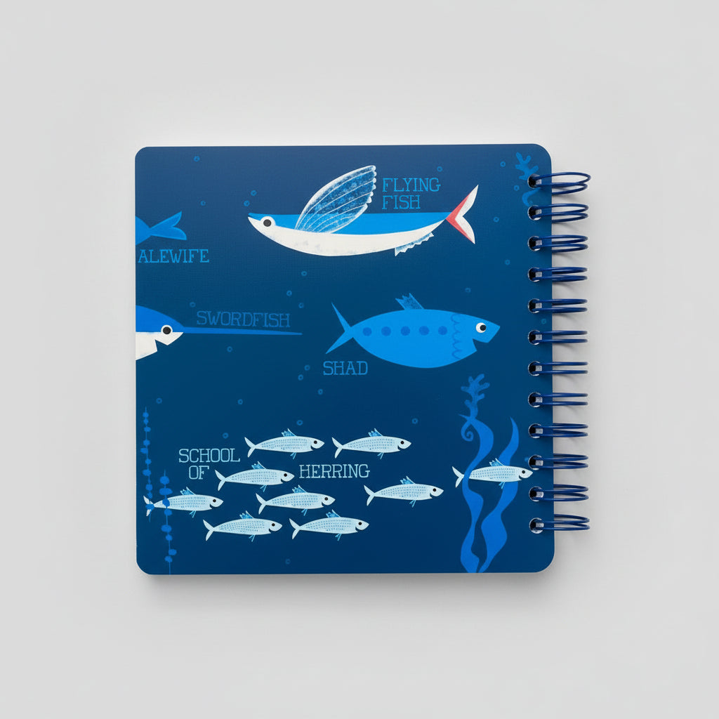 Back Cover Fish Cover Upcycled Notebook