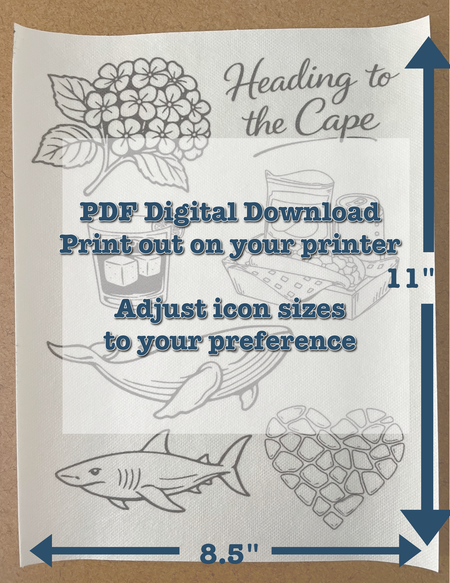 Cape Cod Summer Printable Hand Embroidery Pattern 7 Design Pack