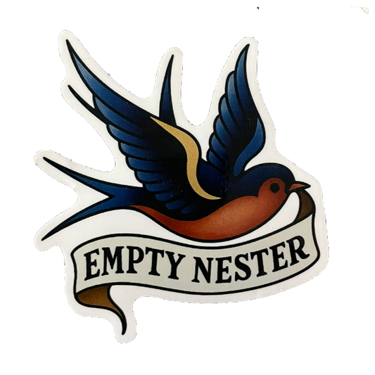 Empty Nester 3" Glossy Retro Tattoo Sticker