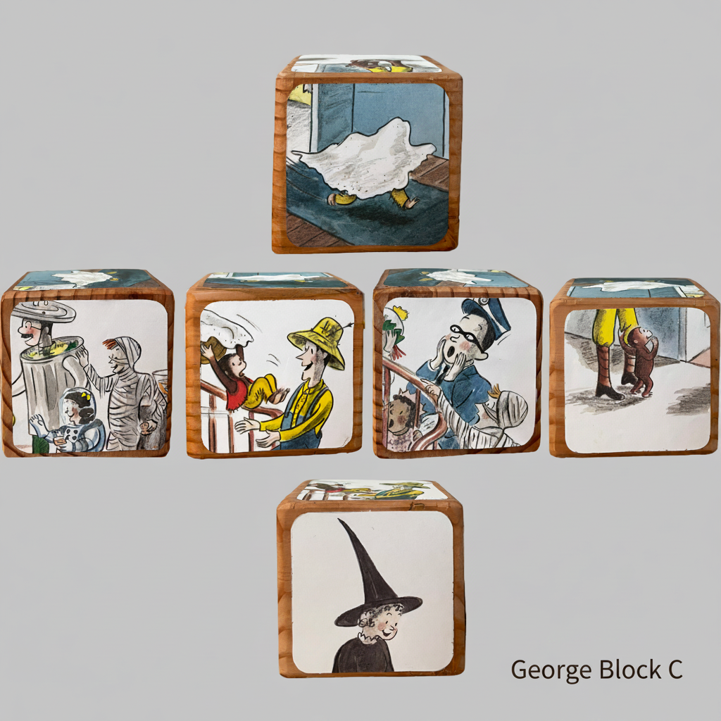 Curious George Goes to a Costume Party Wood Block