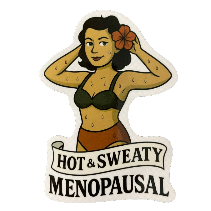 Hot & Sweaty Retro Pinup Girl 3" Tattoo Sticker