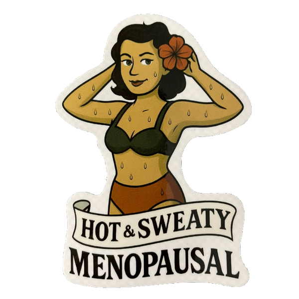 Hot & Sweaty Retro Pinup Girl 3" Tattoo Sticker