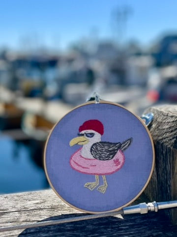 Low Tide Clyde the Seagull Embroidery Pattern PDF
