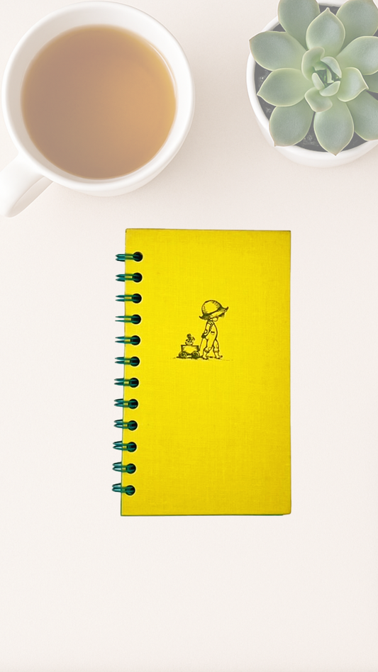Spring Is a New Beginning Journal – Thrifted Hardback Spiral Notebook with Lined Pages