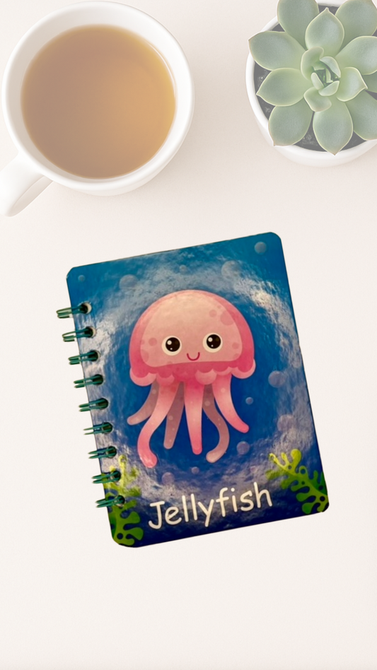 Spineless Thoughts Journal – Upcycled Jellyfish & Octopus Spiral Notebook