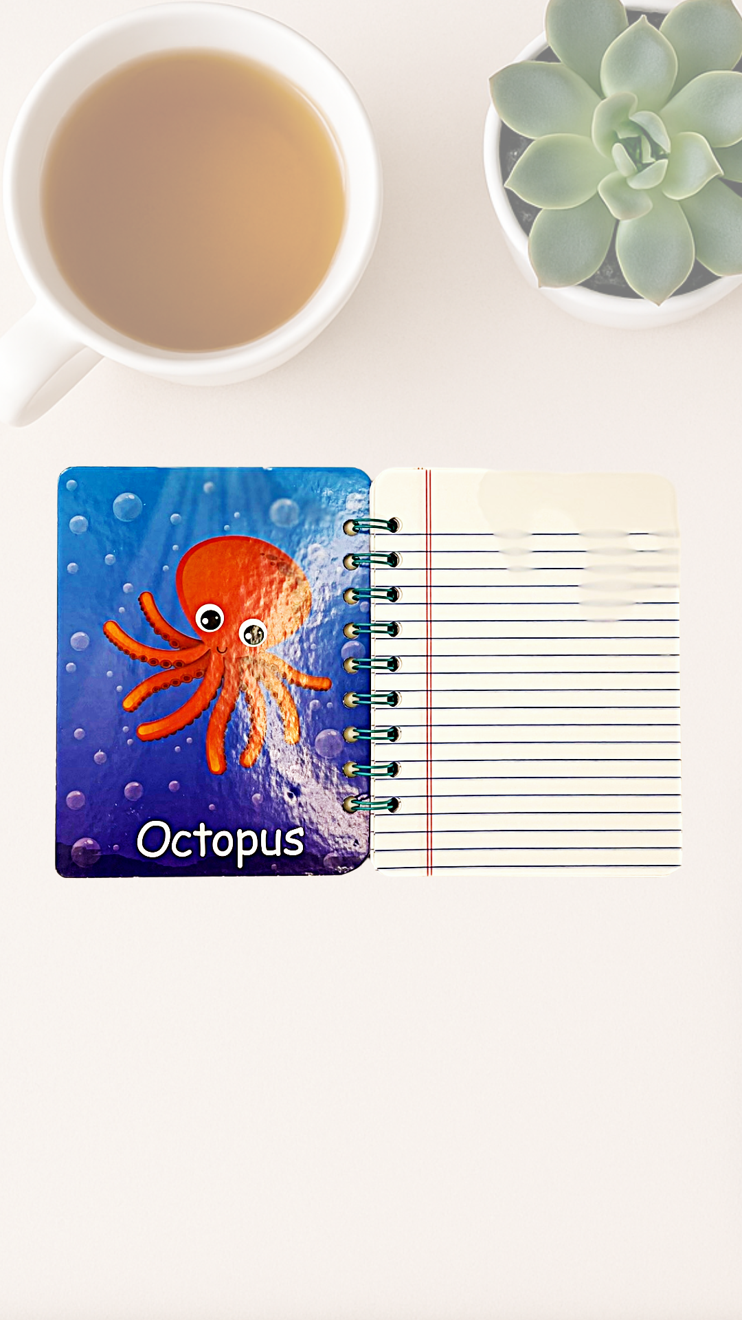 Spineless Thoughts Journal – Upcycled Jellyfish & Octopus Spiral Notebook