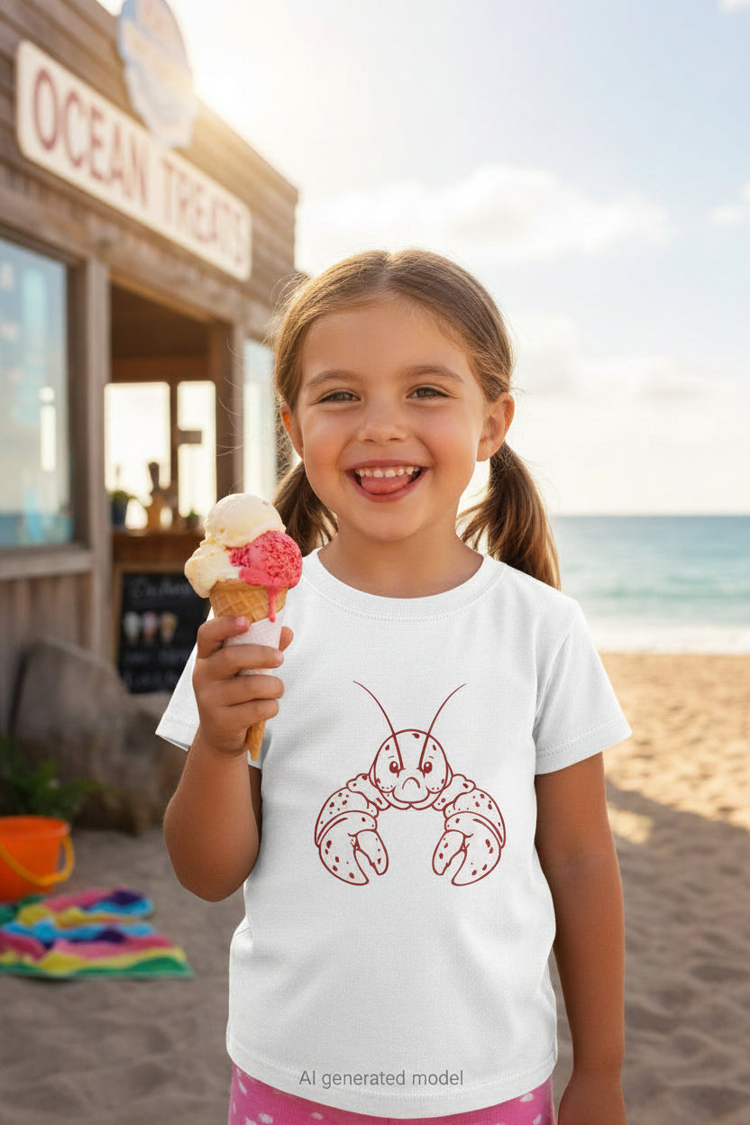 Kids Tee - Cute Maine Lobster Illustration