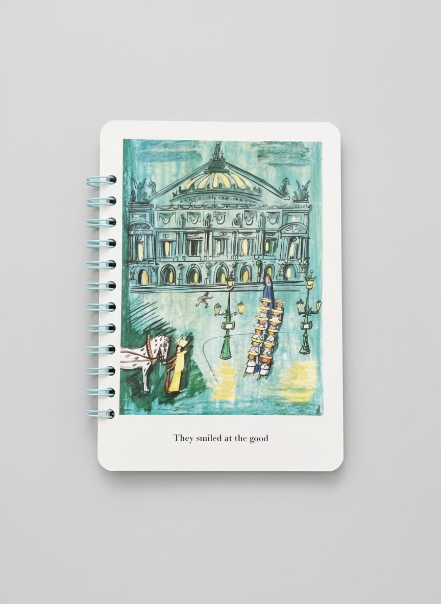 Madeline Upcycled Notebook Cover "They smiled at the good"