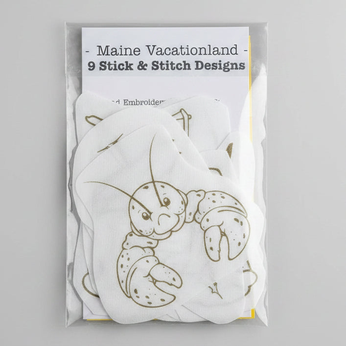 Maine Vacationland stick and stitch pattern pack back
