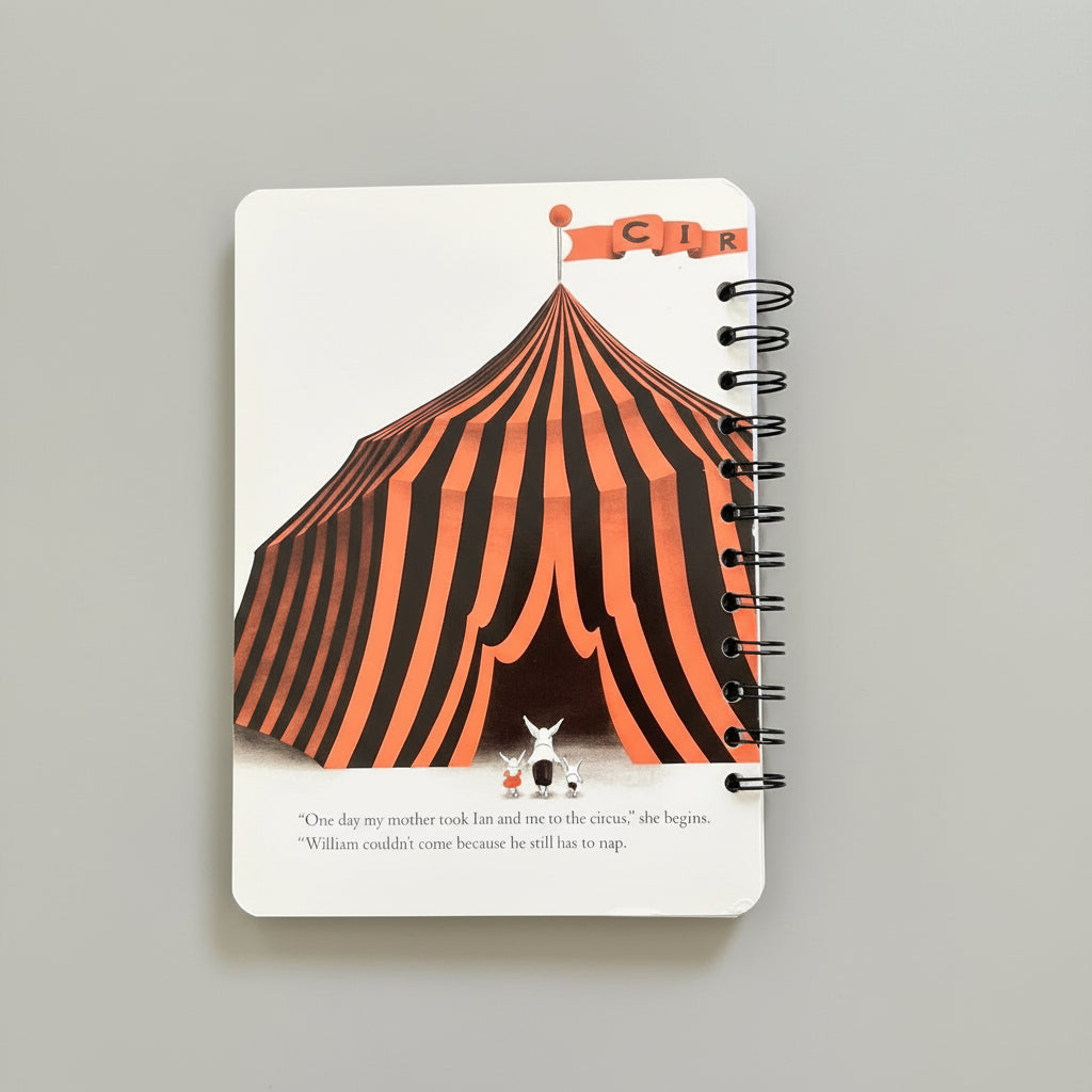 Olivia Circus Tent Back Cover Upcycled Notebook