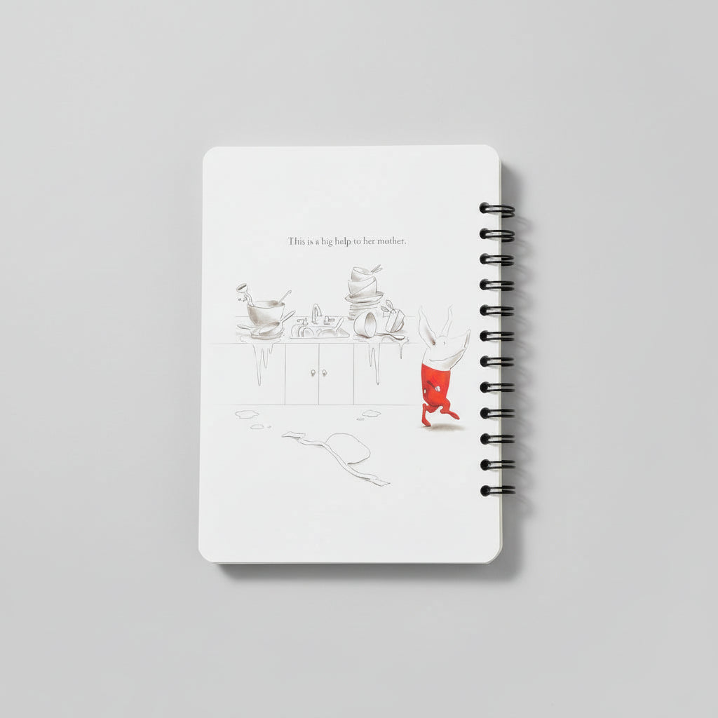 Olivia's messy kitchen after breakfast