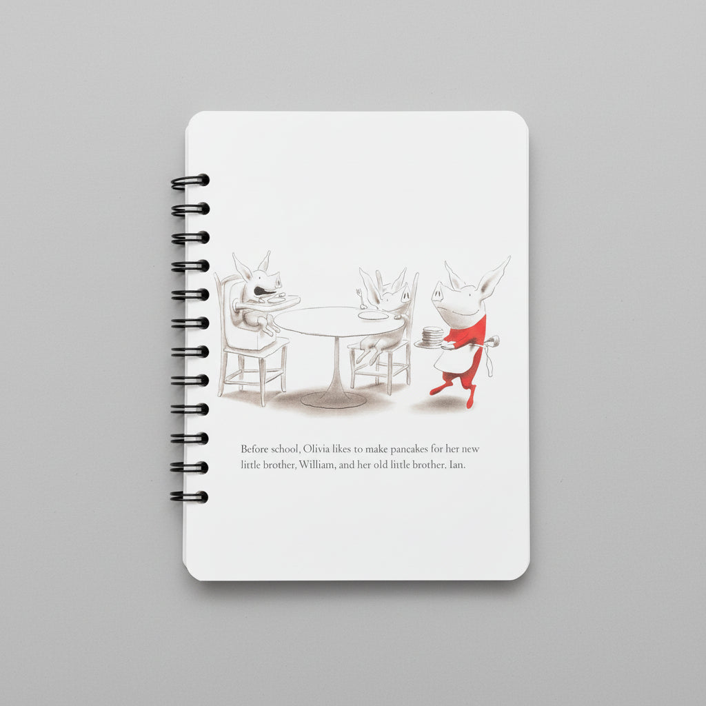 Olivia serves breakfast to her brothers