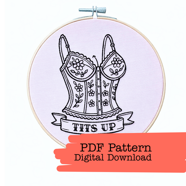 Tits Up Embroidery Pattern (Digital PDF Download)