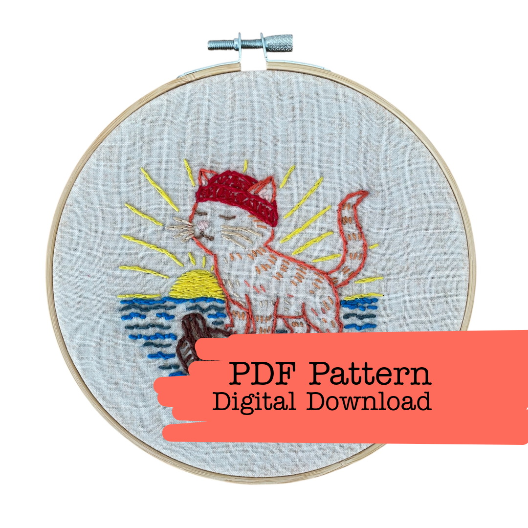 Wind in My Whiskers  Beginner Hand Embroidery Pattern