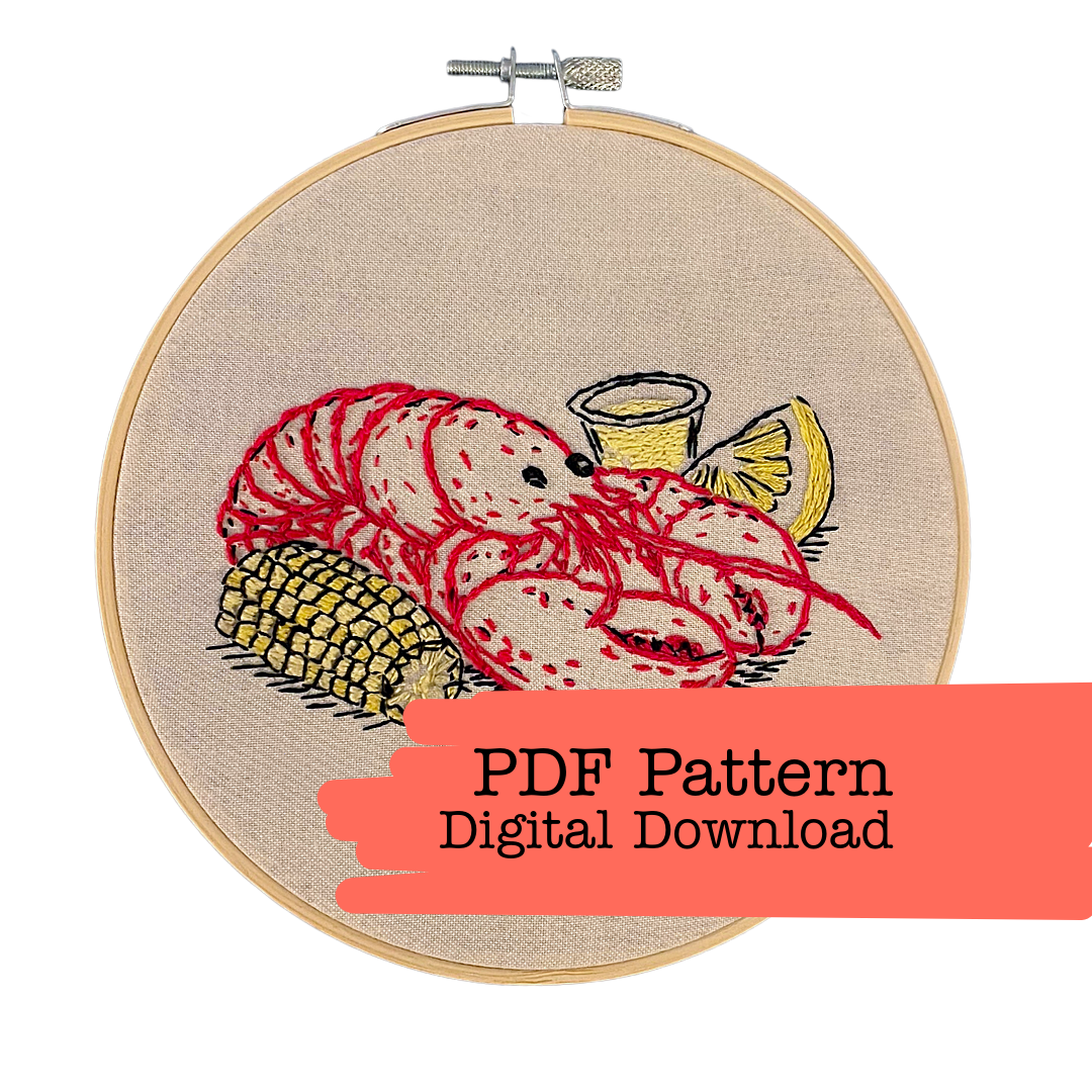 Lobster in the Rough Hand Embroidery Pattern PDF download