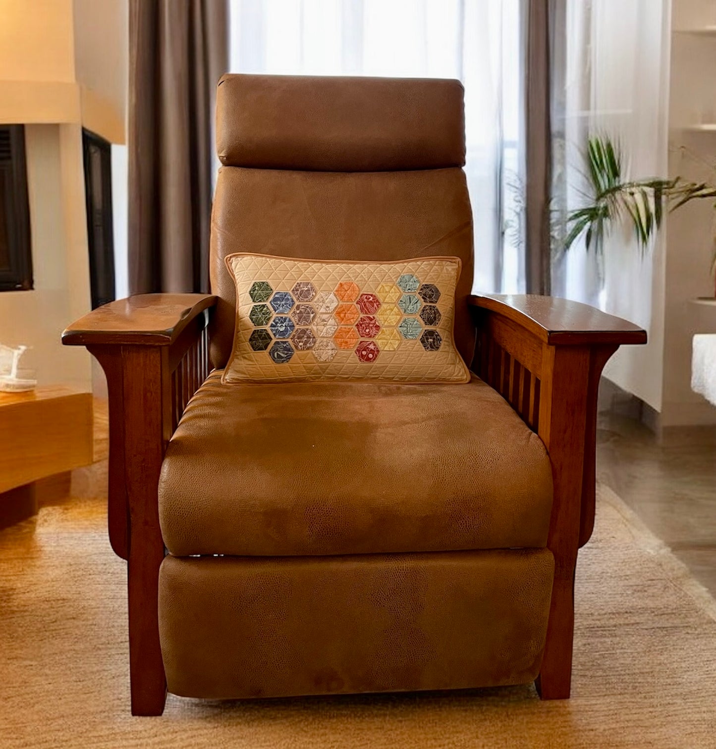 Charley Harper Endpapers Throw Pillow with Khaki Trim