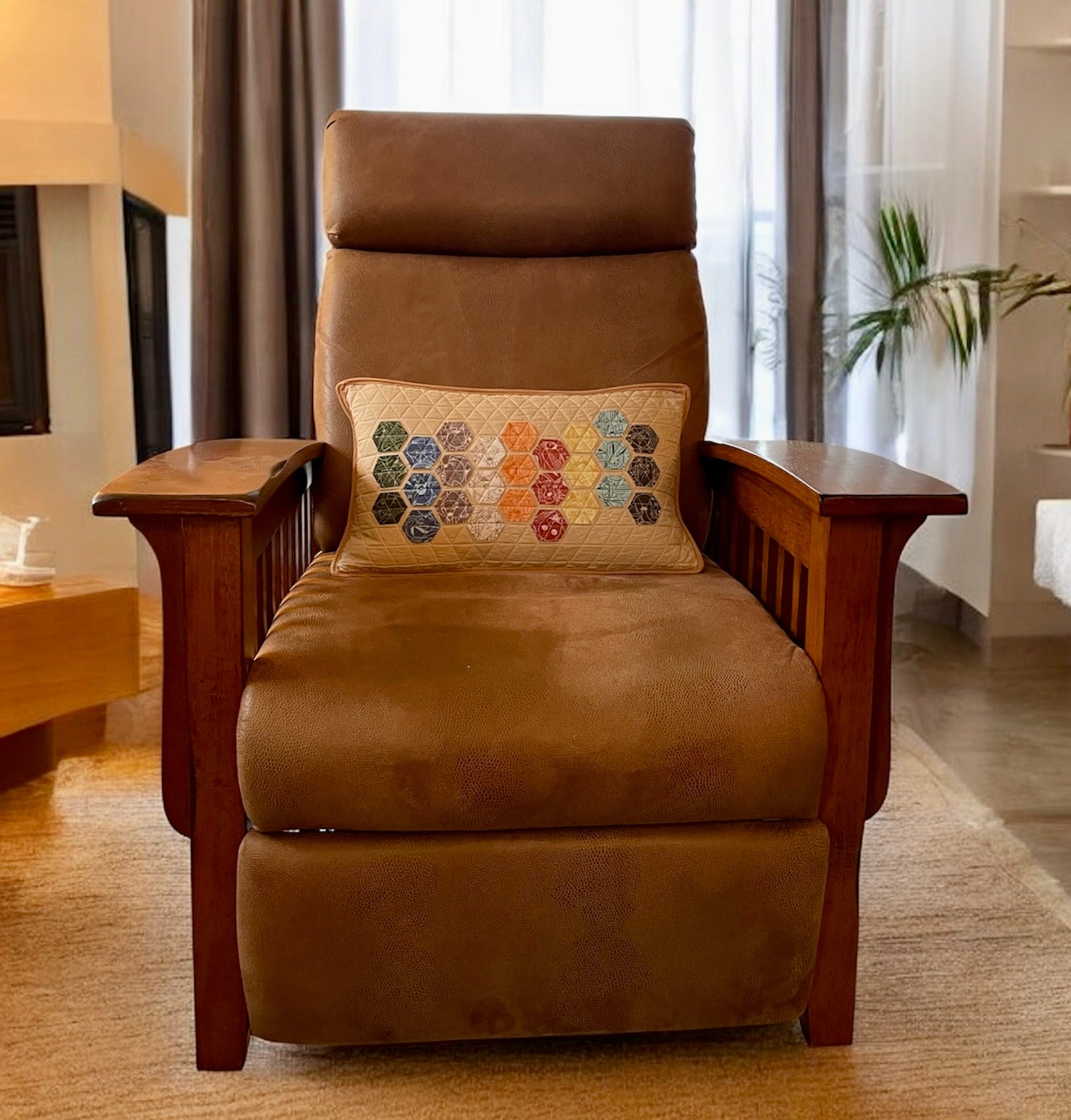 Charley Harper Endpapers Throw Pillow with Khaki Trim