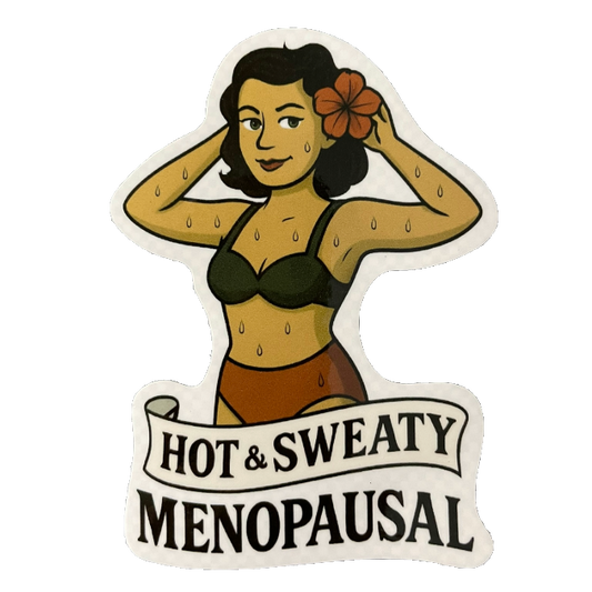 Hot & Sweaty Retro Pinup Girl 3" Tattoo Sticker