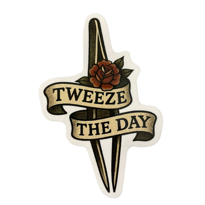 Tweeze the Day 3" Retro Tattoo Sticker
