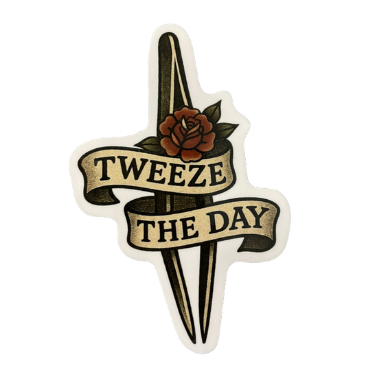 Tweeze the Day 3" Retro Tattoo Sticker