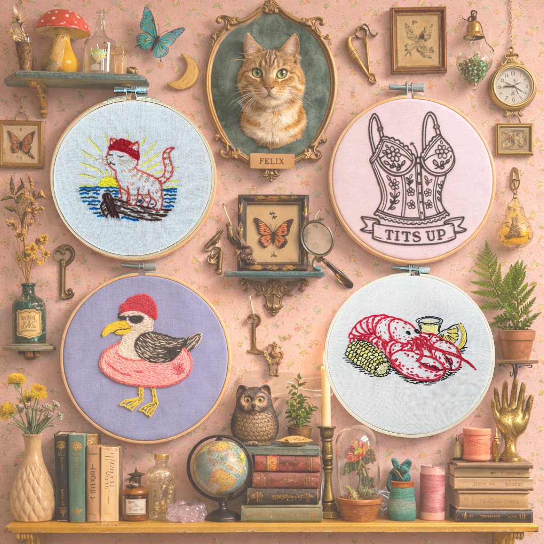 Tits Up Embroidery Pattern (Digital PDF Download)