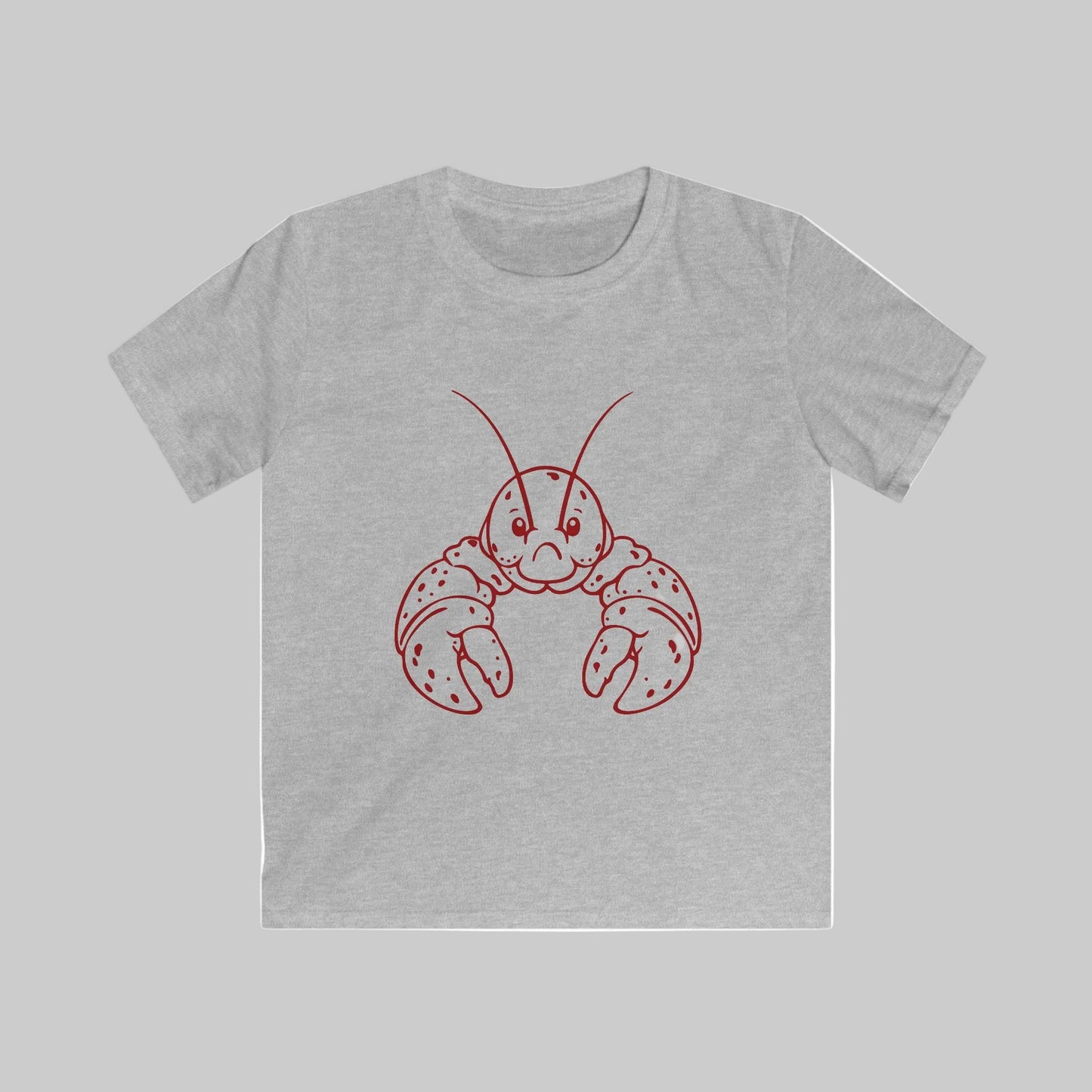 kid gray tshirt with red lobster